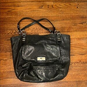 Black Metallic Coach Bag